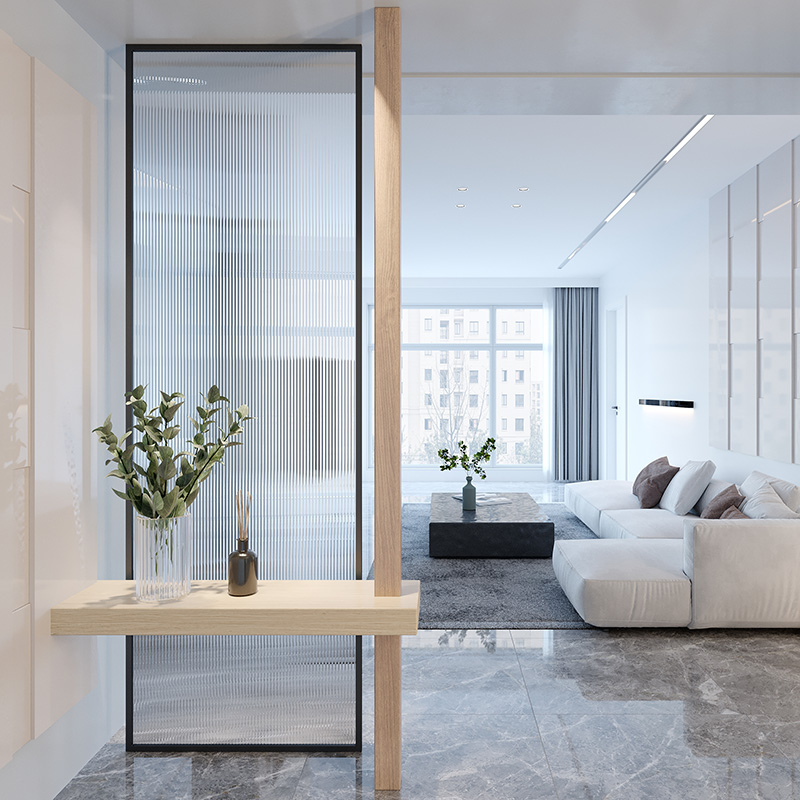 長(zhǎng)虹玻璃屏風(fēng)隔斷客廳入戶(hù)玄關(guān)遮擋衛(wèi)生間洗手臺(tái)不銹鋼屏風(fēng)隔斷墻